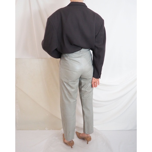 Vintage sage green 100% leather pants. - Picture 3 of 3